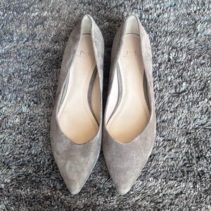 Marc Fisher Taupe Pointed Suede Flats